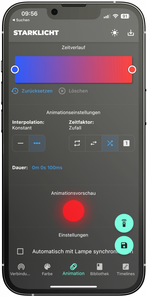 Starklicht Device Screenshot
